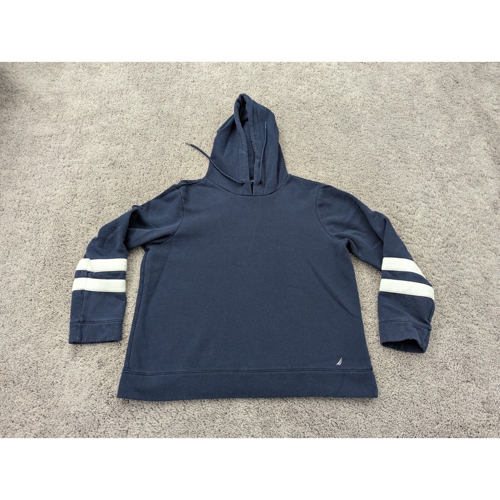 Nautica Hoodie Womens Medium Pullover Long Sleeve Drawstring Blue
